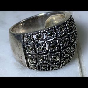Vintage Sterling Silver Ring Marcasites Sz 7